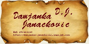 Damjanka Janaćković vizit kartica